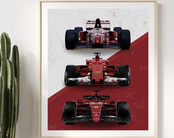 Affiche d'art mural Ferrari Eras F1