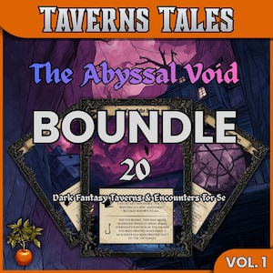 Ttrpg Adventure Hooks DnD Boundle 5e Taverns: 20 Abyssal Locations for Dark Fantasy, Dungeon Master Tool, Printable PDF, Component Sheet