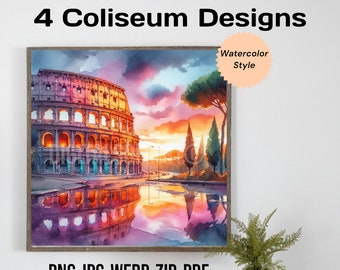 Coliseum Watercolor Style