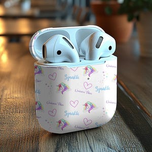 Unicorn Vibes AirPod Case, Stylish Earbud Case Cover, Unique Gift for Teenage Girl, Fun Accessory for Music Lovers, Cute Tech Accessory