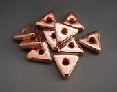 10mm Triangle Beads Spacers Bright Copper Mykonos Greek Ceramic Naos