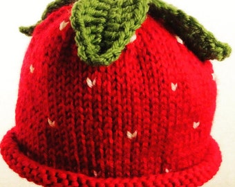 Strawberry Baby Hat - CUSTOM Knit