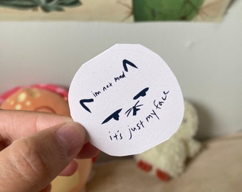 funny cat sticker // i’m not mad it’s just my face // cute vinyl matte sticker