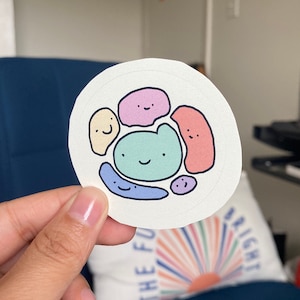 smiley face sticker // smile clump sticker // cute vinyl matte sticker
