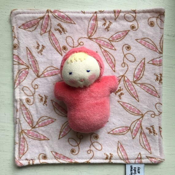 Small Pink Swaddle Doll // Waldorf Baby With Miniature Blanket Etsy