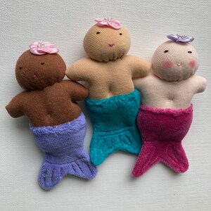 Custom Mini Waldorf Mermaid doll // miniature cloth doll //  Waldorf toy // handmade doll // Gift for 3 year old