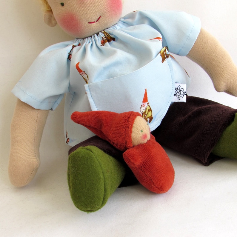 Ready to ship // handmade doll // 12 inch Waldorf doll // Steiner doll // blonde hair // with green eyes image 4