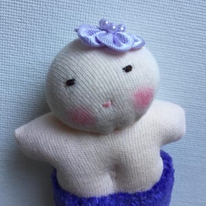 Waldorf mermaid doll, soft doll, miniature cloth doll, Waldorf toy, handmade doll image 4