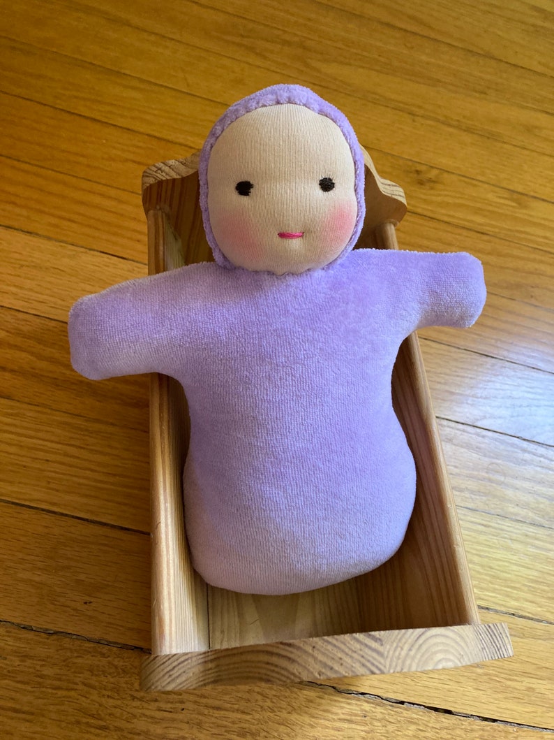 Purple Waldorf Doll 9 inch first doll toddler doll sibling gift image 6