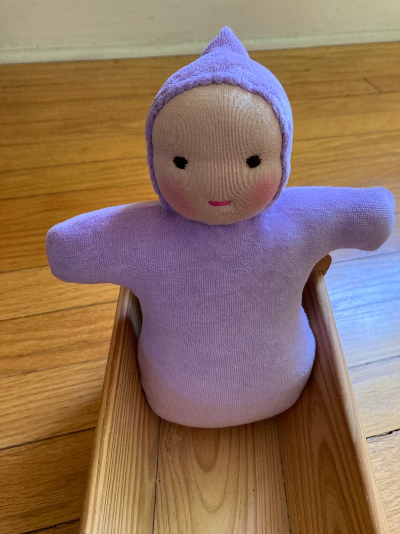Purple Waldorf Doll 9 inch first doll toddler doll sibling gift image 7