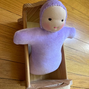 Purple Waldorf Doll 9 inch first doll toddler doll sibling gift image 8