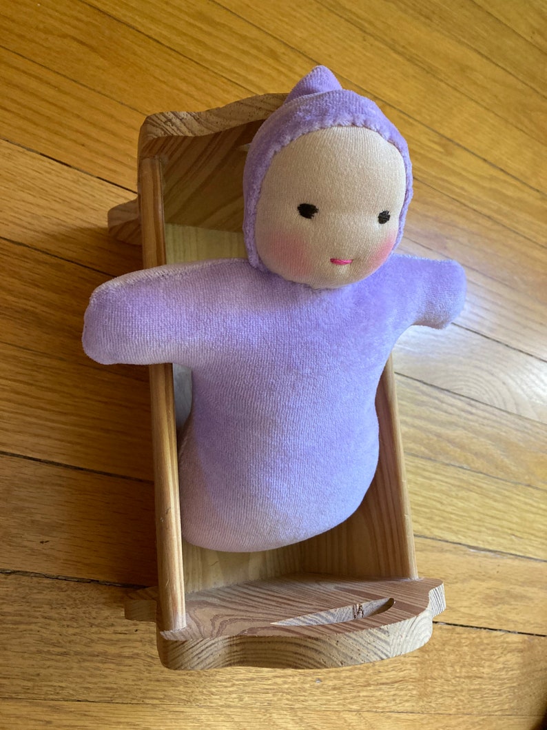 Purple Waldorf Doll 9 inch first doll toddler doll sibling gift image 8