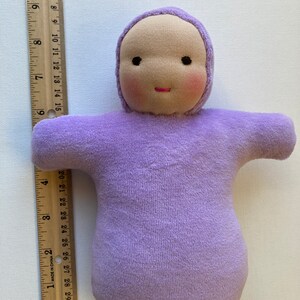 Purple Waldorf Doll 9 inch first doll toddler doll sibling gift image 9