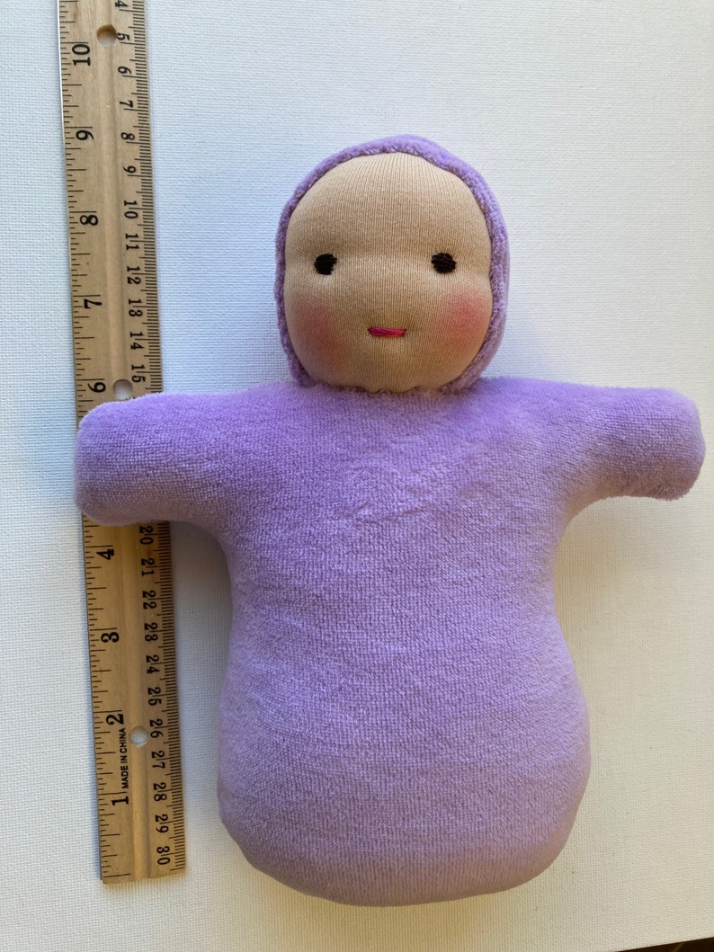 Purple Waldorf Doll 9 inch first doll toddler doll sibling gift image 9