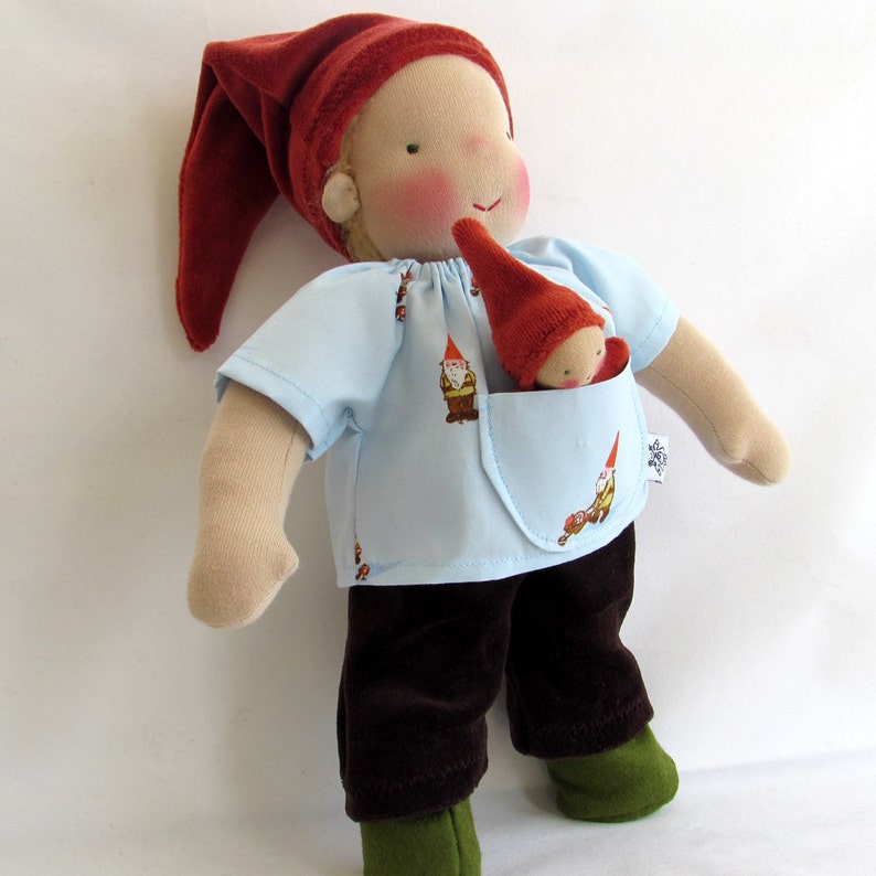 Ready to ship // handmade doll // 12 inch Waldorf doll // Steiner doll // blonde hair // with green eyes image 2