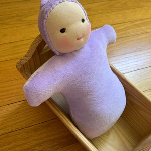 Purple Waldorf Doll 9 inch first doll toddler doll sibling gift image 5