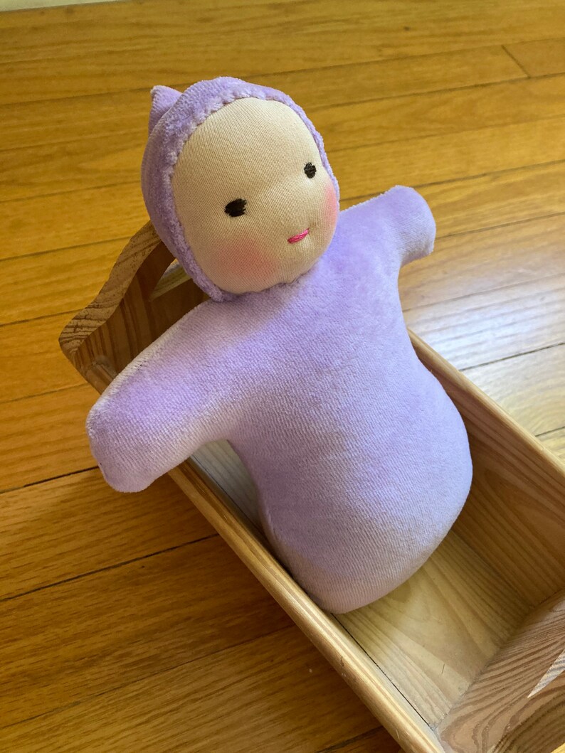 Purple Waldorf Doll 9 inch first doll toddler doll sibling gift image 5