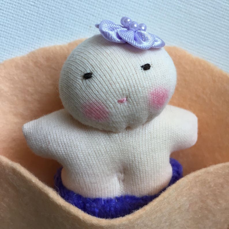 Waldorf mermaid doll, soft doll, miniature cloth doll, Waldorf toy, handmade doll image 1