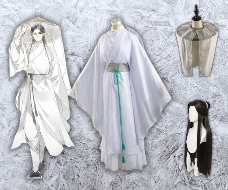 TGCF Xie Lian White Hanfu Traditional Clothing Cosplay Costumes Top ...