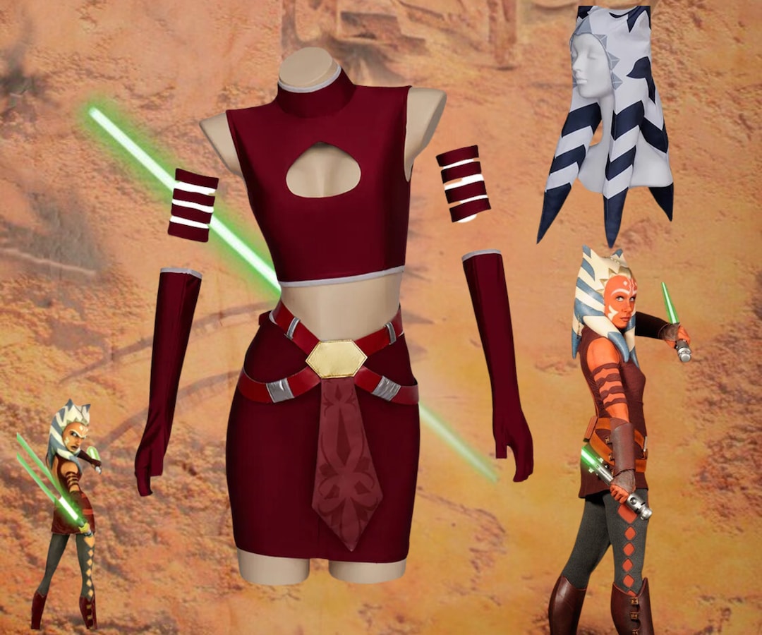 Ahsoka Tano Red Dress Cosplay, Ahsoka Tano Outift, Ahsoka Tano Dress