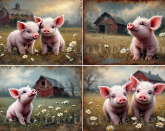 A4 Rice Paper Farm Piglets Pigs
