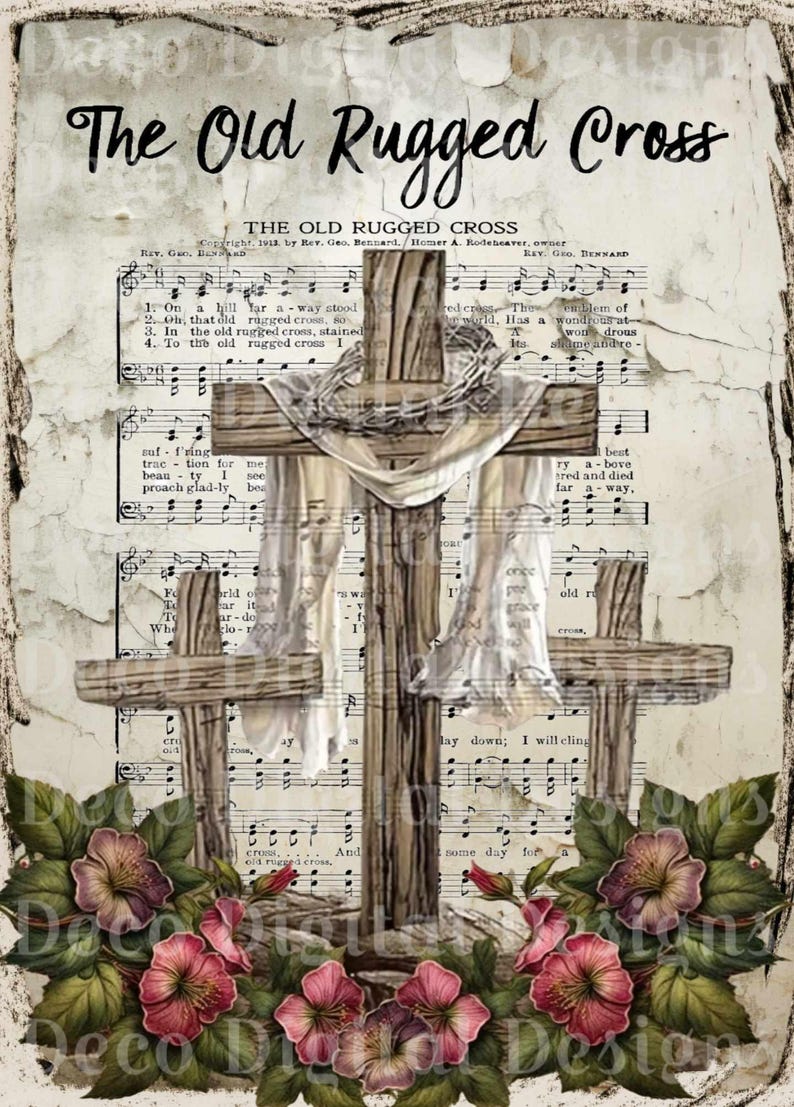 Western Rugged Cross A4 Rice Paper the Old Rugged Cross - Etsy