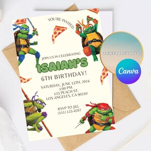 Ninja Turtle Birthday Invitation