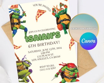 Ninja Turtle Birthday Invitation