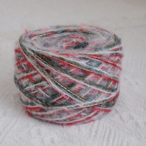 Handmade Christmas Mixed Yarn, “Holiday Cheer” Festive Red, Green, and Gold Sparkle Yarn, 100g for Knitting and Crochet