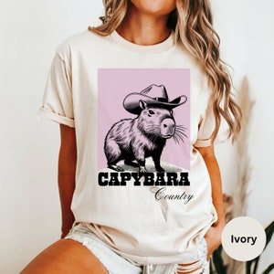 Chemise Capybara Chemises pour rongeurs T-shirt Capybara drôle pour femme hommes enfants Chemise mignonne pour rongeurs Chemises de cow-boy T-shirt graphique vintage à thème western