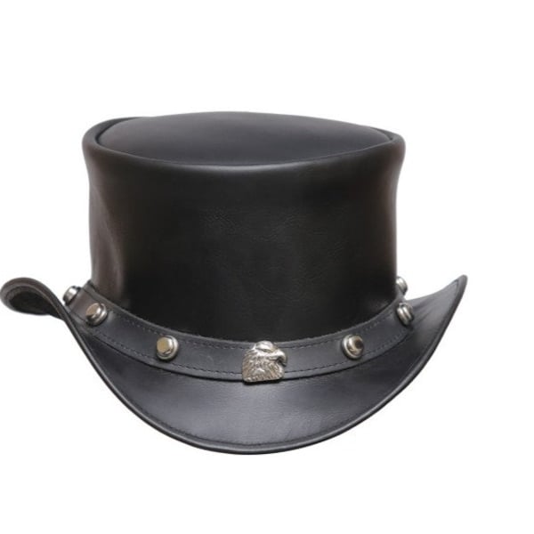 Leather Hat Hand Made Leather Top Hat Steampunk Top Hat Gothic Leather Hat Gifts For Men , Gifts For Women