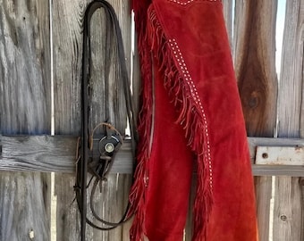 Leather Chinks Chap Hand Made Western Chap Brown Suede Horse Riding Fringes Pant Cowboy Costume Equestrian Chap Gifts For Women