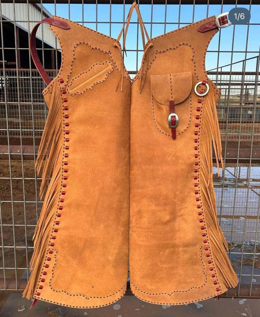 Hand Crafted Leather Chap Western Suede Chap Horse Riding Fringes Pant ...