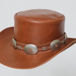 Leren hoed Handgemaakte lederen hoge hoed Steampunk hoge hoed Gotische lederen hoed Geschenken voor mannen, geschenken voor vrouwen