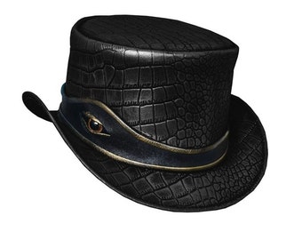 Lederhut, handgemachter Lederhut, Steampunk-Hut, Gothic-Lederhut, Geschenke für Männer, Geschenke für Frauen