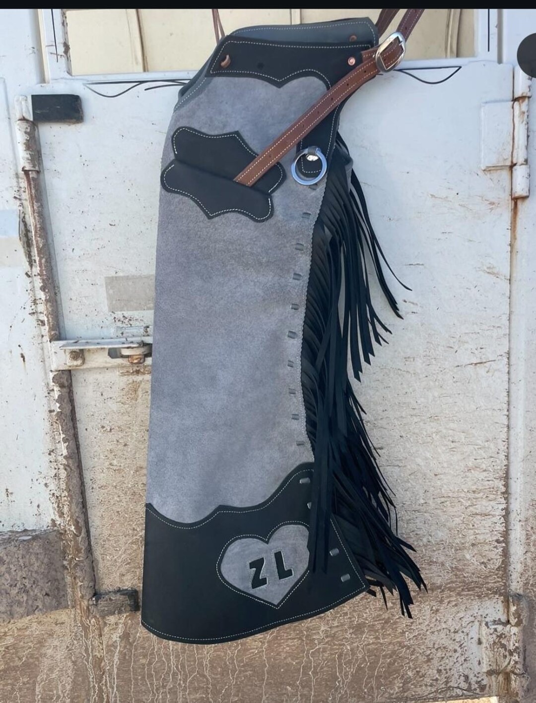 Hand Made Leather Chaps Crafts Western Suede Chap Horse Riding Fringes ...