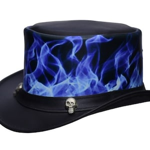 Leren hoed Handgemaakte lederen hoge hoed Steampunk hoge hoed Gotische lederen hoed Geschenken voor mannen, geschenken voor vrouwen