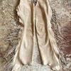 Miaeowve Pantalon de Moto Cowboy pour Hommes Chaps avec Franges Boucles Réglables Pantalon Chaps Costume Hippie Marron m