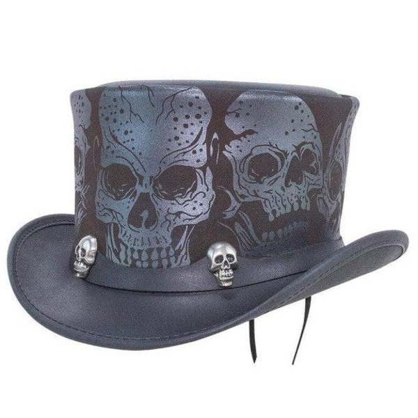 Hand Made Leather Hat Leather Top Hat Steampunk Top Hat Gothic Leather Hat Gifts For Men , Gifts For Women