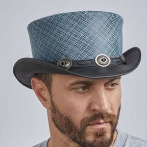Handgemaakte lederen hoed lederen hoge hoed Steampunk hoge hoed gotische lederen hoed cadeaus voor mannen, cadeaus voor vrouwen