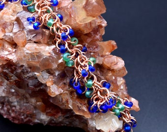 Copper Beaded Chainmaille Bracelet