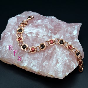 Copper Bullseye Beaded Chainmaille Bracelet image 4