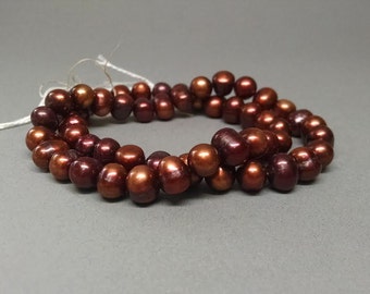 7mm Black Cherry Potato Pearls