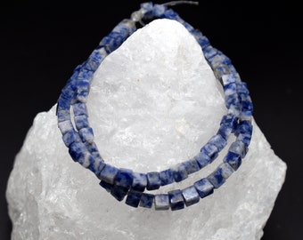 4x4mm Sodalite Cube Beads