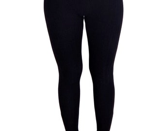 Black | Wool Leggings | Merino Wool Leggings | Zip Hem Wool Leggings | Slit Hem Leggings | Designer | Eco-Friendly Fashion