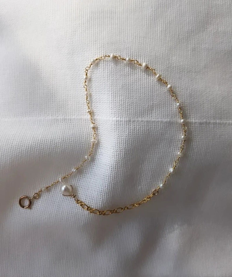 Pearl Bracelet // Dainty Pearl Bracelet // Bridal Pearl Bracelet // Best Gifts For Her // June's birthstone: pearl image 2