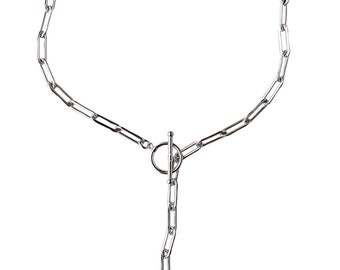 Gold Layering Necklace | Lariat Necklace | LA PLAGE | Y Necklace | Simple Chain Necklace | Chain Necklace | Minimalist Layered Necklace
