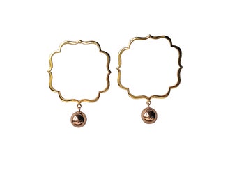 Geometric Hoop Earrings // Hoop Earrings // 18K Gold // Minimalist Earrings // Gold Earrings // Unique Gifts