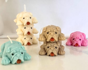 Pug Handmade Candle| Customized Color and Scent| Personalized Style| Pet Lover| Gift Favor| Holiday Birthday Present| Home Decor