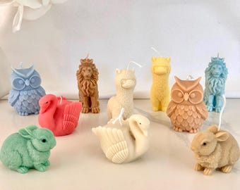 Alpaca Rabbit Lion Swan Owl Handmade Candle| Customized Color| Personalized Style| Animals Gift Favor| Holiday Birthday Present| Home Decor
